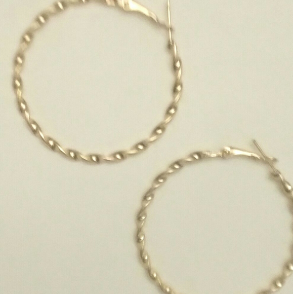 Gold Spiral Earrings, Gold Hoop Earrings - Picture 2 of 5